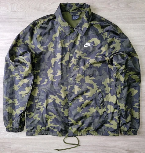Nike Sportswear Giacca Coaches Uomo M Mimetica CJ4537 331 Streetwear Leggera