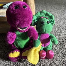 vintage 1992 Barney and Baby Bop plush set Good Find