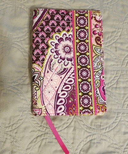 Vera Bradley Paperback Book Cover Quilted Pink Purple Paisley 5"x7.5"