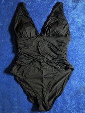 La Blanca Swimsuit Black Size 12 One Piece Adjustable Strap Padded Shaping Cinch
