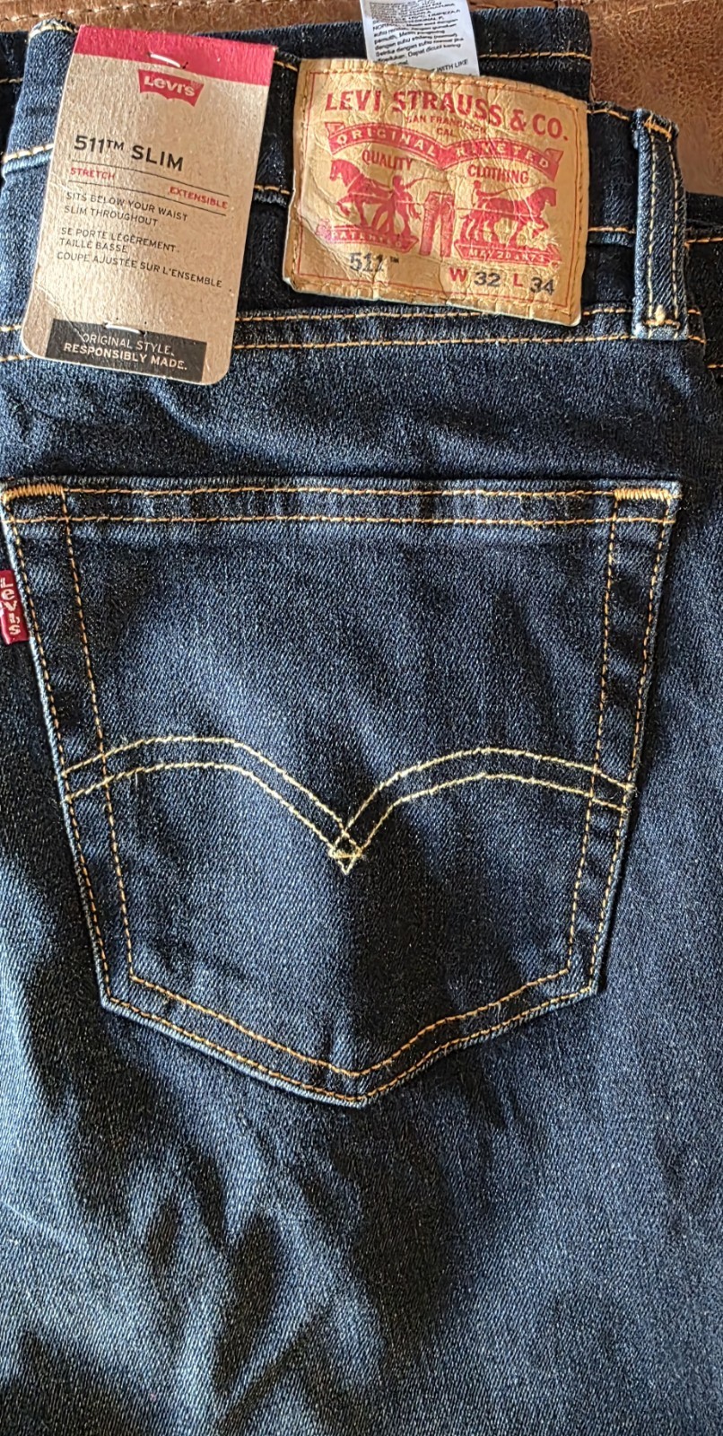 Levis 511 Sequoria 32w 34 L Blue Men's Jeans Rrp £120  #AA263 image 8
