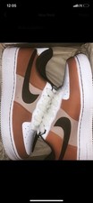 Nike Air Force 1 Brown White Black Low Top Sneakers Basketball