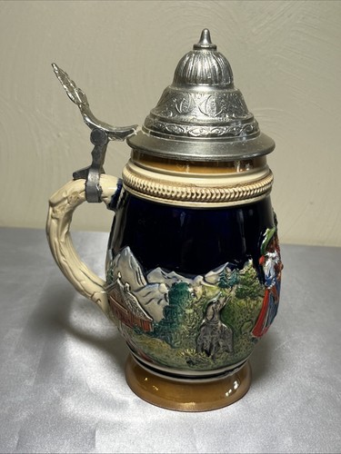 Vintage THEWALT - GERMAN BEER STEIN WITH PEWTER LID - 0.5L 8”tall - Picture 4 of 16