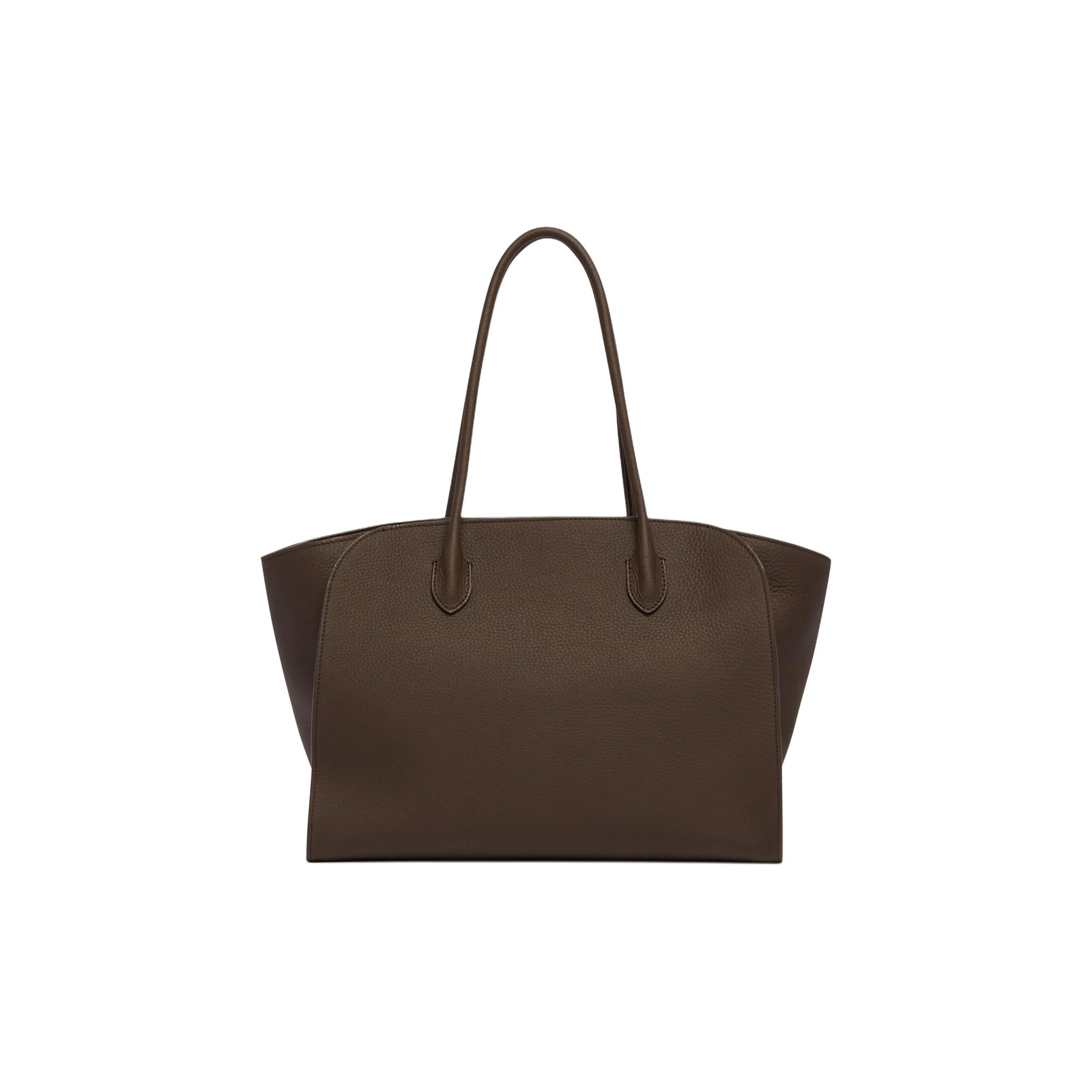 THE ROW Marlo Silver Hardware Leather Tote Bag Women Dark Brown 14*6.3*10.4 in