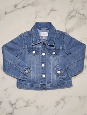The Children s Place Girls Size 3T Button Up Denim Blue Jean Jacket Cotton Blend