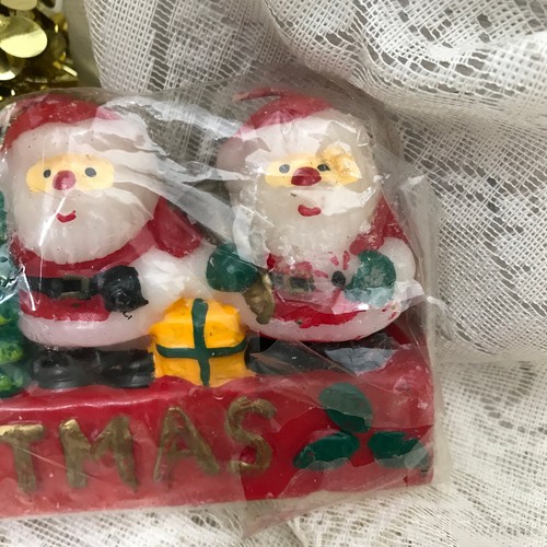 Santa Claus Christmas Candle Four Little Santa Figure Candles Vintage Decoration - Picture 6 of 9