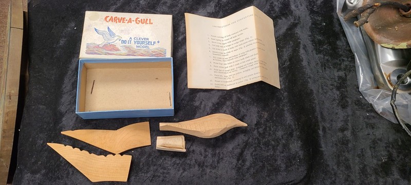 Vintage Carve-A-Gull Wooden Do It Yourself Model In Original Box Incomplete