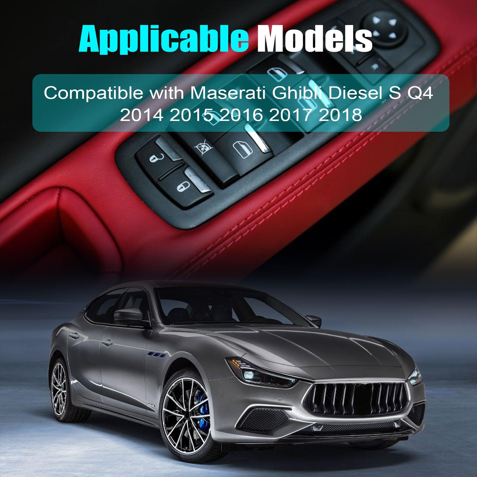 Power Window Switch for Maserati Ghibli, Quattroporte 20142018  3 Pins