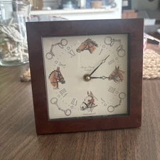 Bryn Parry Studios Clock Horse  Shelf Mantle Desk 6.25” England Works