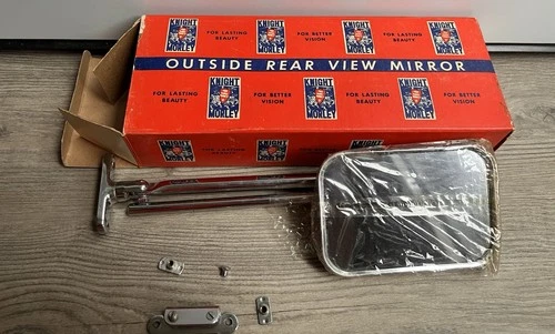 VINTAGE CAR SIDE MIRROR STILL IN ORIGINAL Box Knight Morley Corp