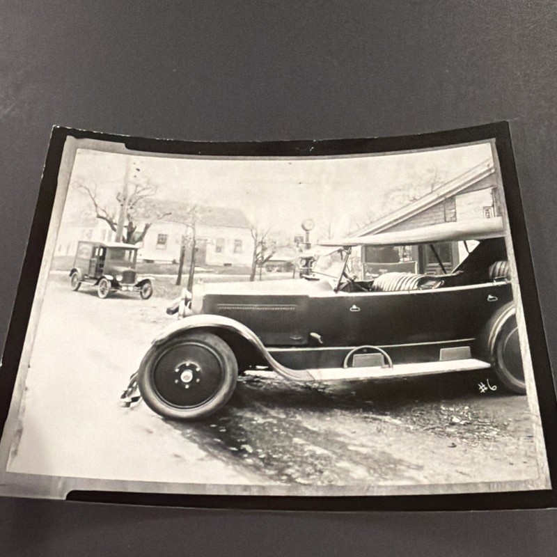 1920s Luxury Touring Car Vintage Photo Gas Pump Antique Automobile Original