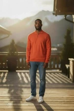 Stile Latino Long 85%Cotton 15%Cashmere $462 Brown Orange IT 52 Long Sleeve Men