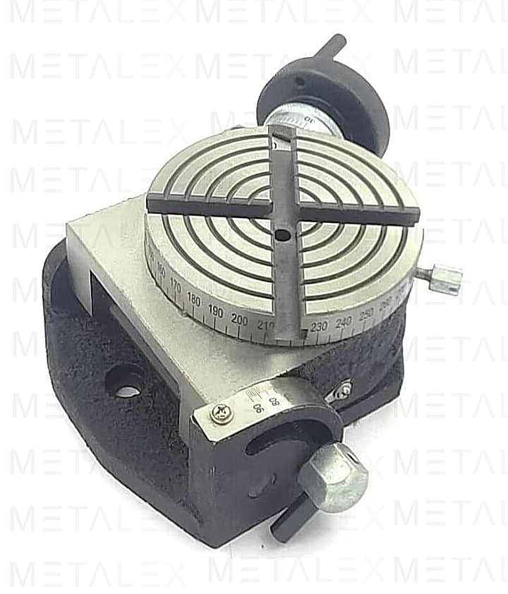 METALEX 4" Mesa Giratoria Inclinable con Mandril de 4 Mordazas de 70mm, Vice de 80mm y Kit de Abrazadera M6 Foto 3 de 4