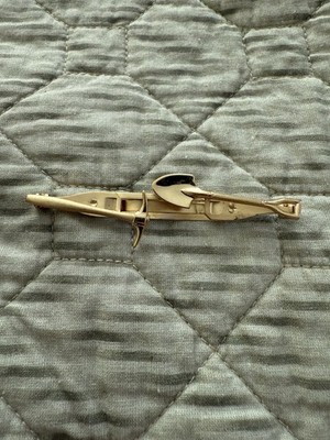 ANSON Gold Tone Pick Axe & Shovel Tie Clip - Prospector Miner 1940s Pat Pend