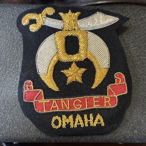 Omaha Shriners Masons Masonic Tangier Gold & Silver Bullion Patch Badge VTG