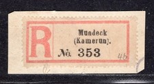 Kamerun Reko-Zettel Mundeck Nr 353 links Einfeldt 120 Punkte
