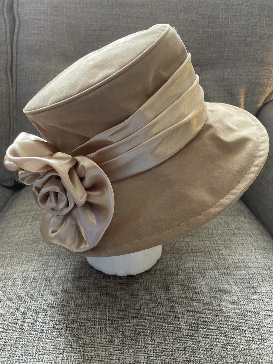 NWOT TAN CHURCH DRESS HAT BY SWAN Designer Church Suits main image 2