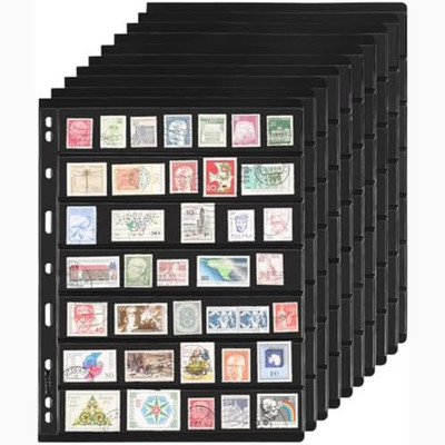 20 Sheets Stamp Pages Collector Stamp Collecting Album Binder Standard 9 Hole