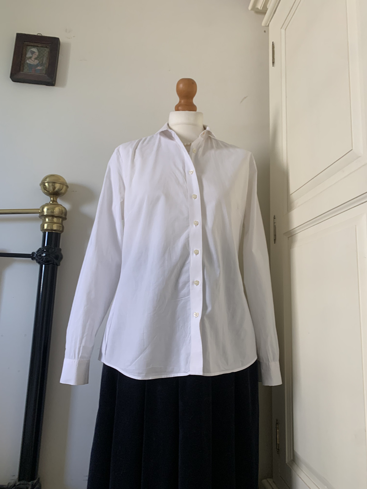 Camicia da ufficio Savile Fila aderente bianca in cotone UK12