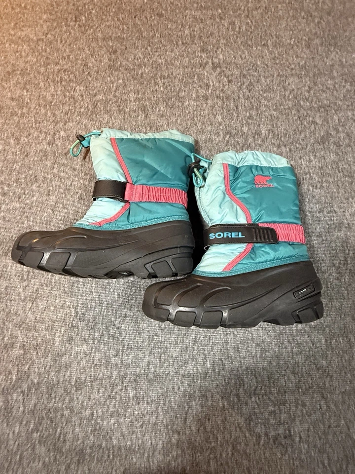 Sorrel Kids Snow Boots Teal & Purple Water Resistant Size 2 - Image 2 of 4
