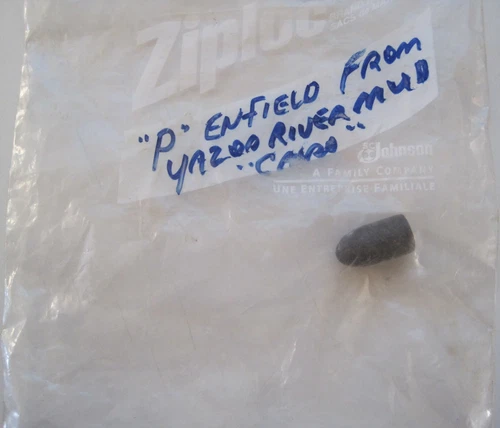 Dug Civil War Dropped "P" Base Enfield Bullet from the site of the Cairo