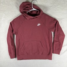 Nike Sportswear Hoodie Womens Medium Red Essential Funnel Neck BV4116-661