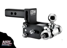 B&W | TS10047B | Tow & Stow Adjustable Ball Mount | Tri-Ball, 3" Drop