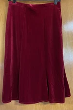 Y2K ELEMENTZ, Womens Small, Maroon Red Velvet A Line Skirt, Stretch, Never Worn!