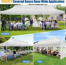 Pop up Canopy 10'x30' Outdoor Gazebo Waterproof UPF50+ Heavy Duty Event Tent