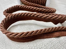 7mm Flanged Piping Cord Metallic Twisted Rope Decor Trim Cushion - Light Brown