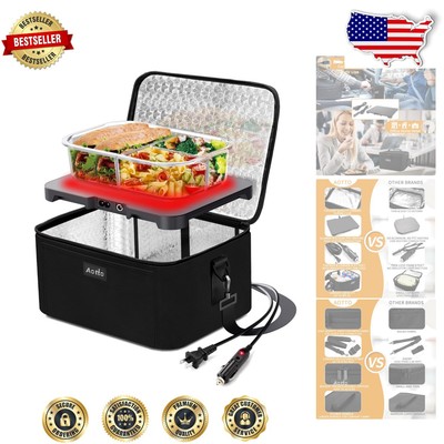 Compact 110V Electric Lunch Box Heater - Ideal for Travel and Office Lunches