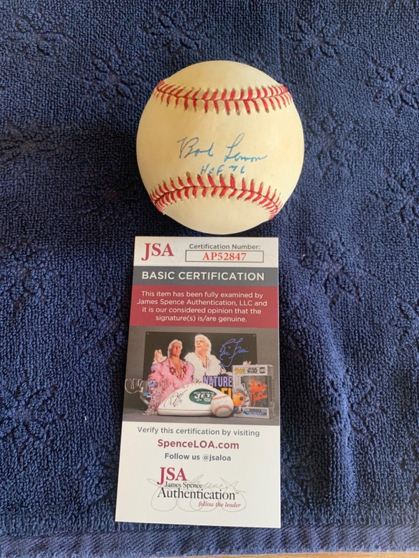 Bob Lemon HOF 76 Autographed OAL Gene A Budig Baseball  JSA COA Vintage