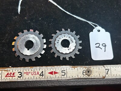 2 - Machine  Gear  Cutters  64 DP   7/16 Bore  # WnDr28AL29