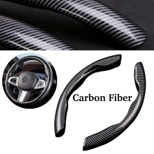 For Ford F-150 Truck 15'' inch Carbon Fiber Car Steering Wheel Cover 2PCS SET