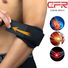 Tennis Elbow Brace Strap Tendonitis Golfers Gel Band Golf Pain Relief Support HB