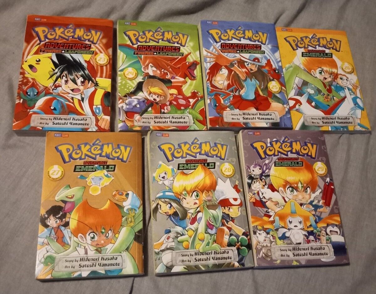 Mangá Pokémon Fire Red & Leaf Green Coleção Em 3 Volumes