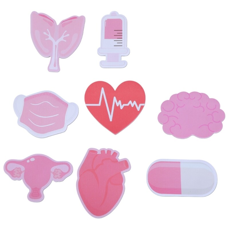 8Pcs Nurse Sticky Notes - Medical Themed Self-Adhesive Memo Pads-image