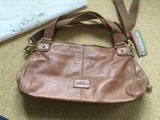 New Kipling Vintage Leather Caramel Handbag