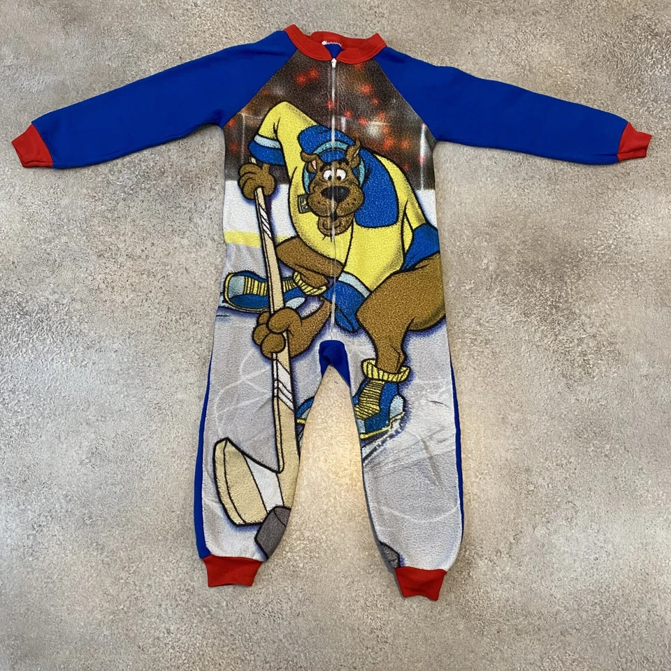 Pijama Scooby-Doo de una pieza vintage años 90 juvenil 6-7? Cartoon Network Zip Up Sleep Foto 3 de 4