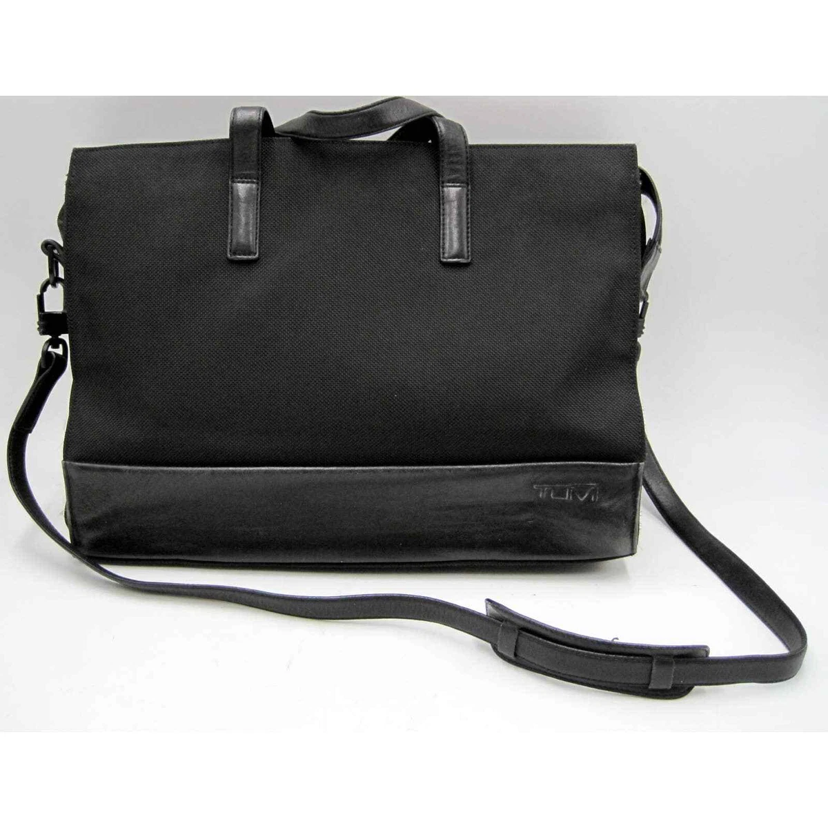 Tumi 43007D3 Ballistic Nylon Leather Business Briefcase Tote Black