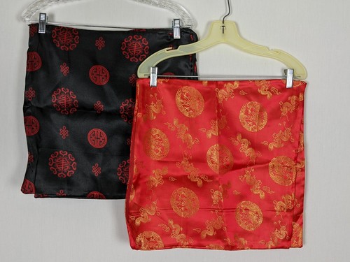 Chinese red dragon and black geometry design square 8 pillowcases 16 x16 - Picture 8 of 8