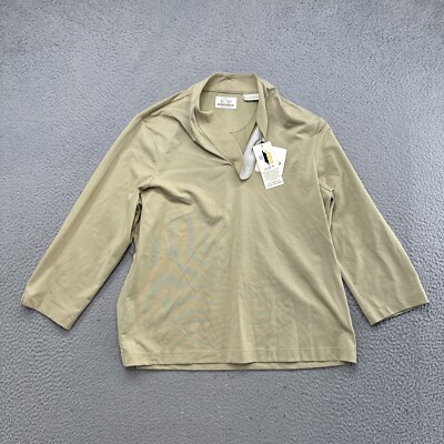 EP Pro Tour Tech 3/4 Sleeve Beige Nylon Stretch Shirt in Women s Size Large NEW