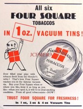 FOUR SQUARE Pipe Tobacco 'in 1oz Vacuum Tins' ADVERT Small 1950 Print 670/162
