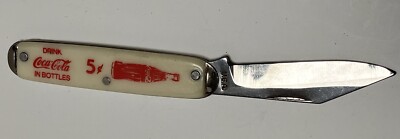 NM VINTAGE USA COCA-COLA COKE BOTTLE ADVERTISING CIGAR JACK KNIFE