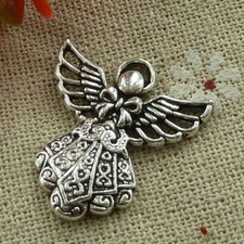 Free Ship 76 pcs tibetan silver angel charms 26X24mm L-3121