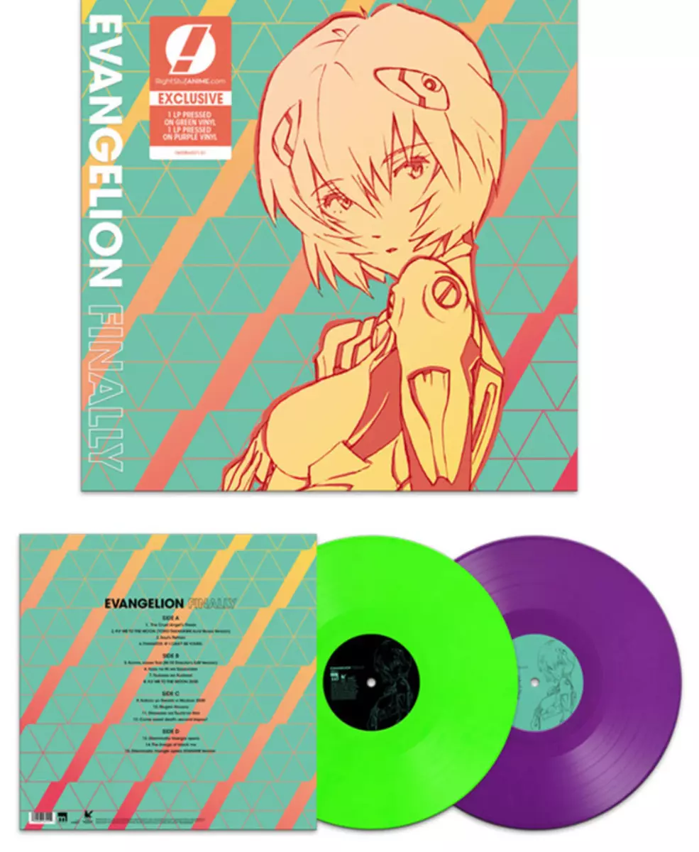 Evangelion Finally Soundtrack Neon Genesis Double Purple Green Vinyl Record  NEW