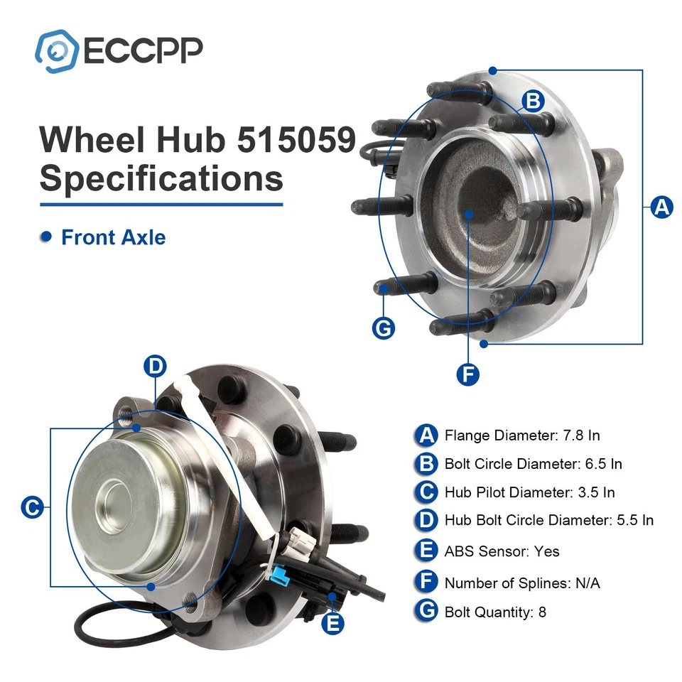 1Pc Wheel Hub Bearing Front RWD For Chevrolet Express GMC Savana 2500 3500 4500 - Image 2 of 4