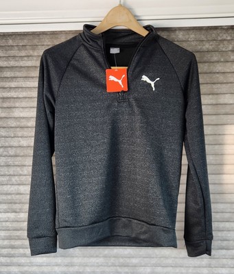 NEW Puma Boy's Long Sleeve Gray Quarter-Zip Sweatshirt Size L Large (14-16)