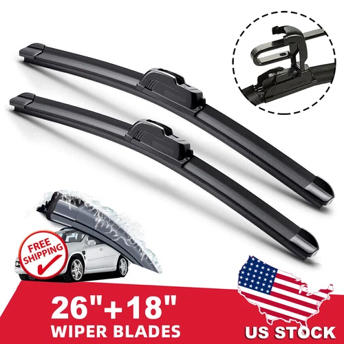 26"&18" Windshield Wiper Blades Premium OEM Hybrid silicone J-Hook High Quality