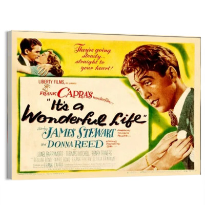 1946 It's a Wonderful Life (RKO) Movie Poster or Canvas Home Decor Art Print